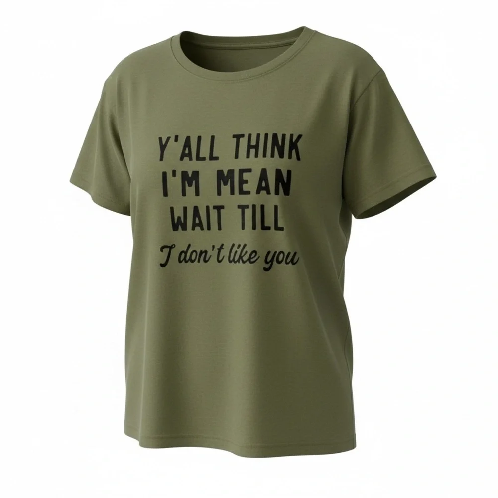 Olive Green Statement Tee - Picture 1 of 3